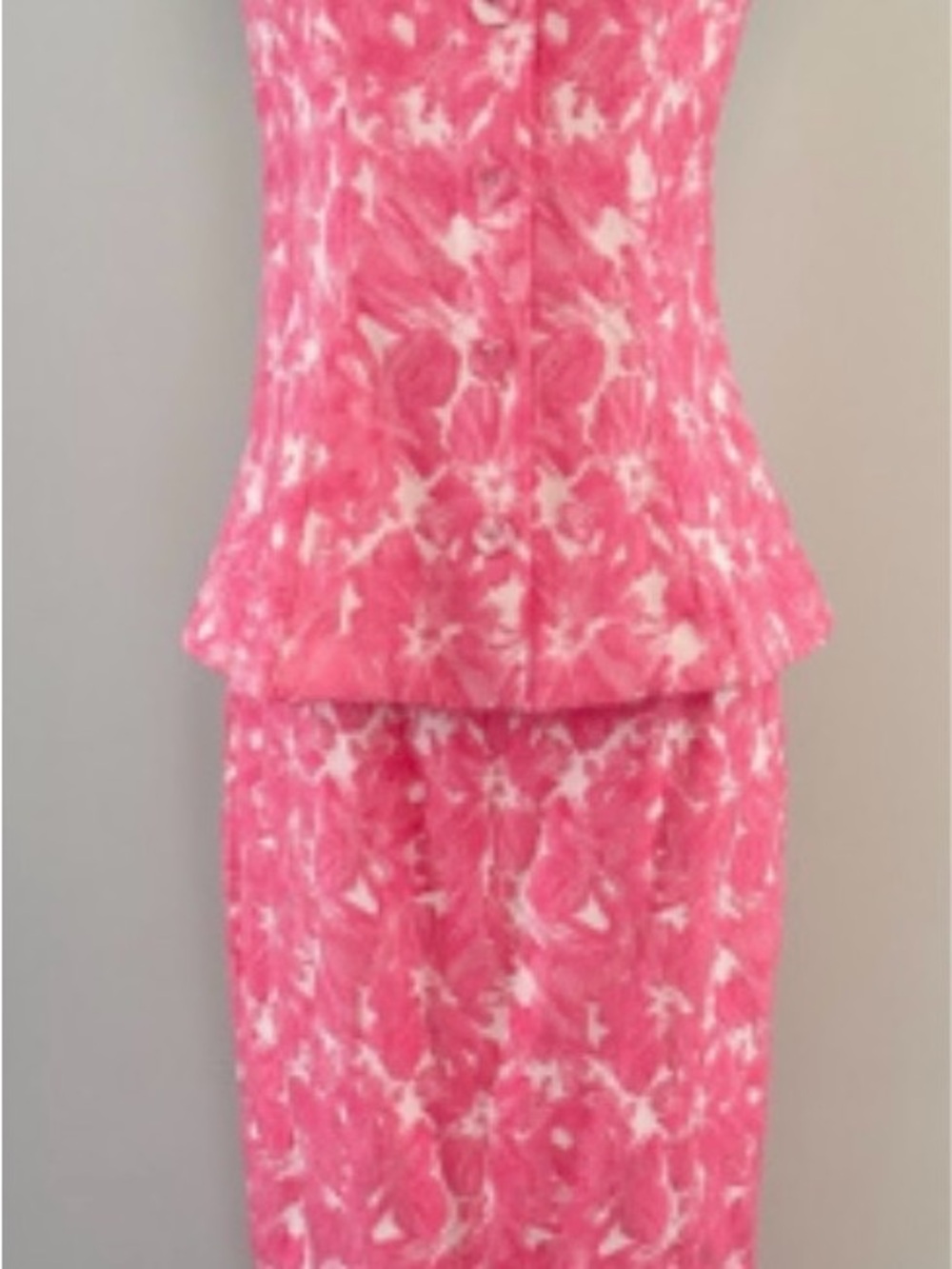 Abbey Glass Pink Floral Jacquard Julia Pencil Skirt Sloan Top Size Med NWT $330